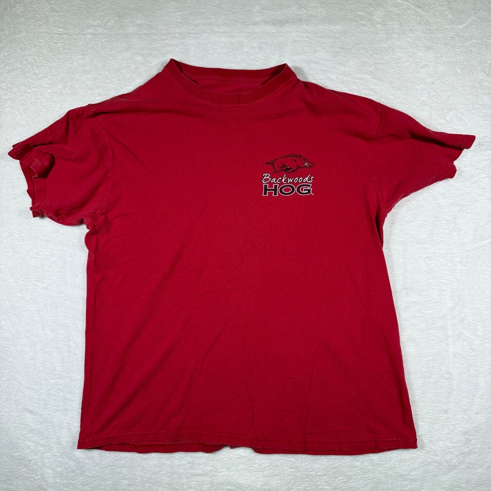 Arkansas Razorbacks Backwoods Hog T Shirt‎ Red Mens Size Large